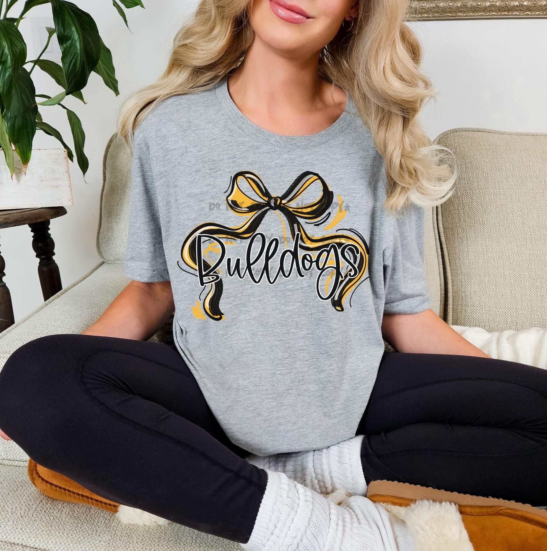 Color Bow Team Name Custom Comfort Color T-Shirt