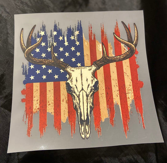 Skull And Flag DTF Trucker Hat Patch Only