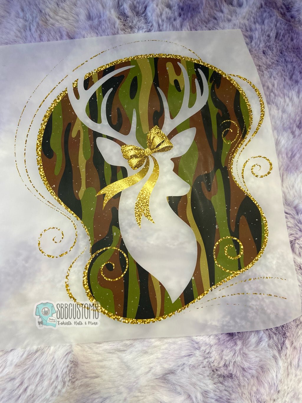 Quick Ship Camo Deer Head T-shirt