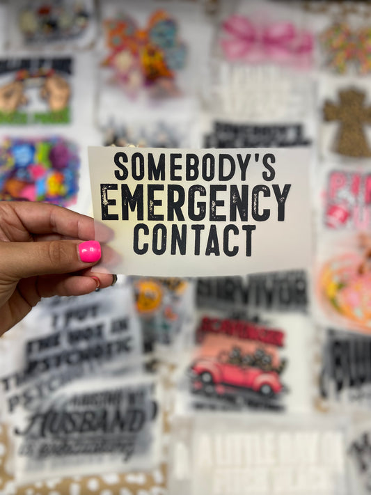 Somebody’s Emergency Contact DTF Trucker Hat Patch Onl