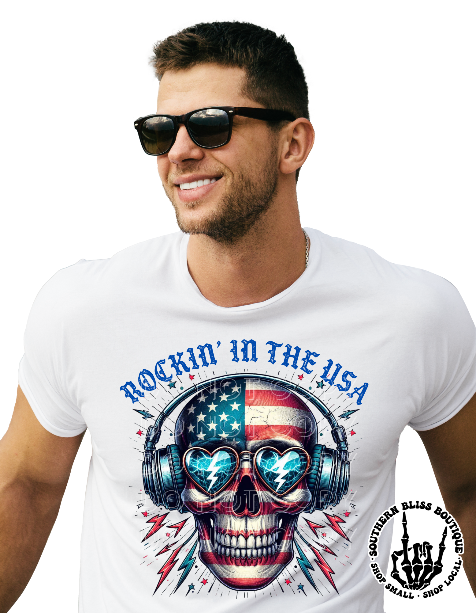 Rockin' In The USA Patriotic Mens T-shirt