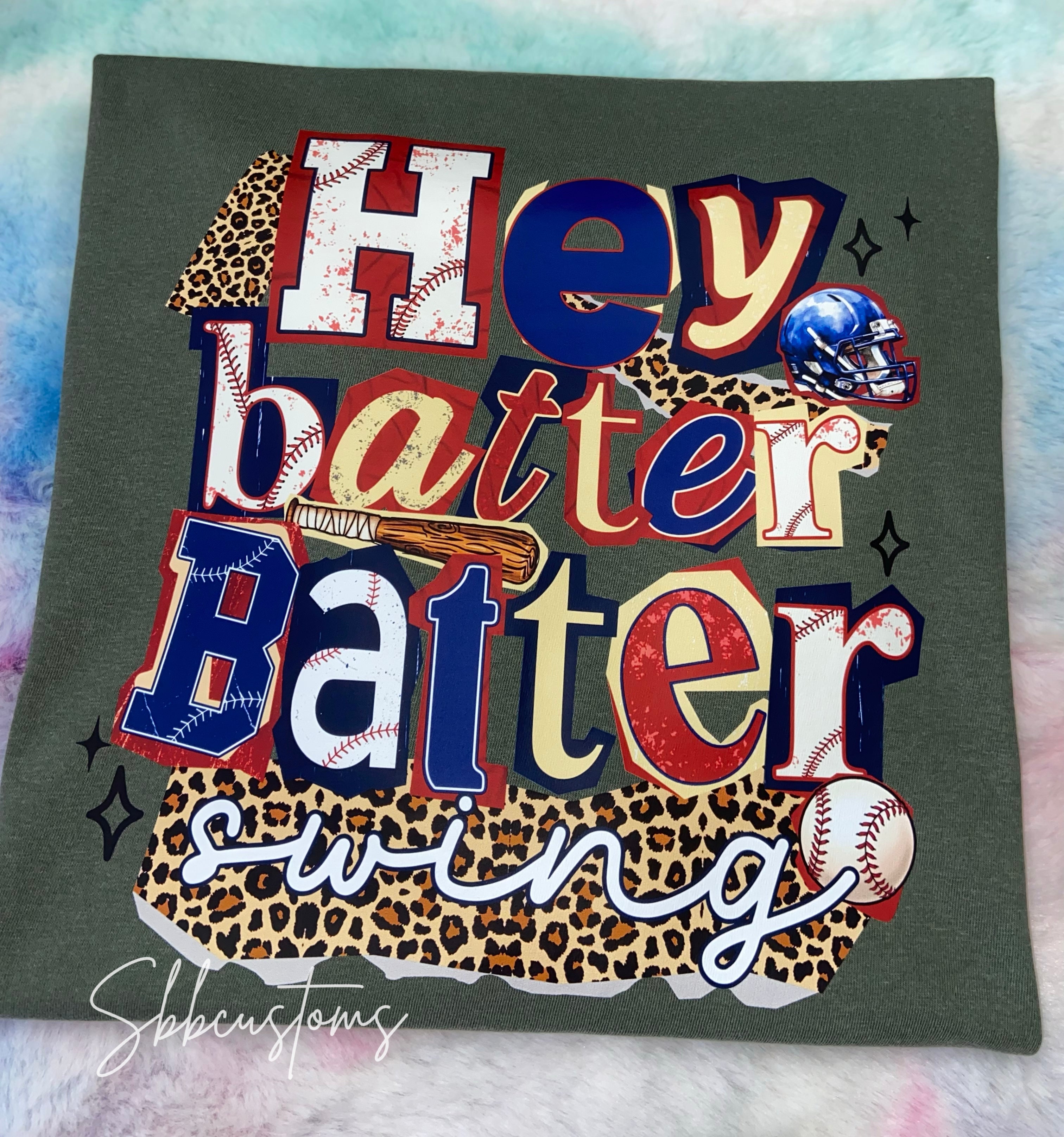 Hey Batter Batter Swing Baseball Adult Top