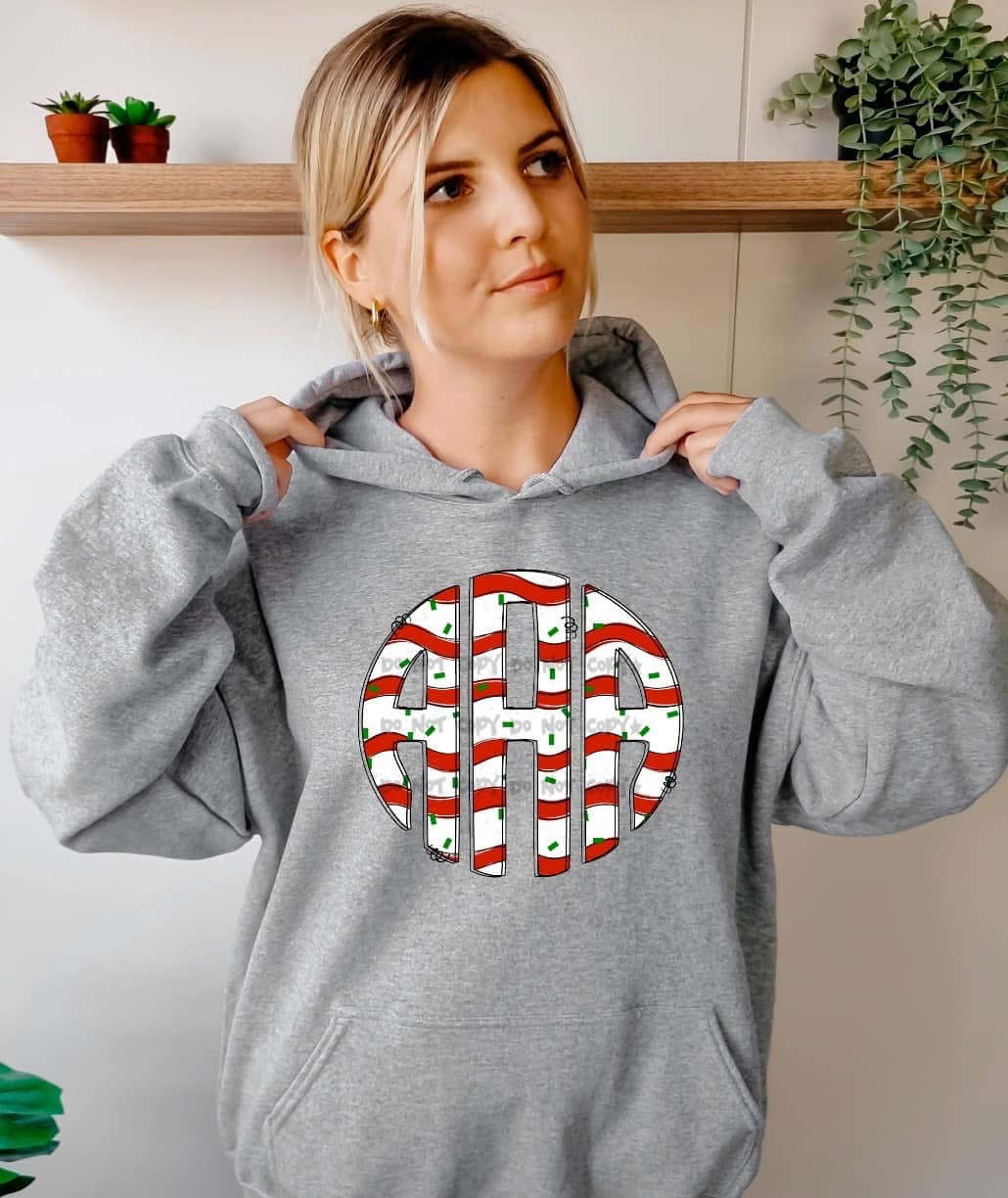 Christmas Cake Monogram Comfort Color T-Shirt