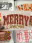 Merry Christmas Red Glitter DTF Trucker Hat Patch Only