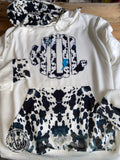 Cow Print Monogram Custom Hoodie