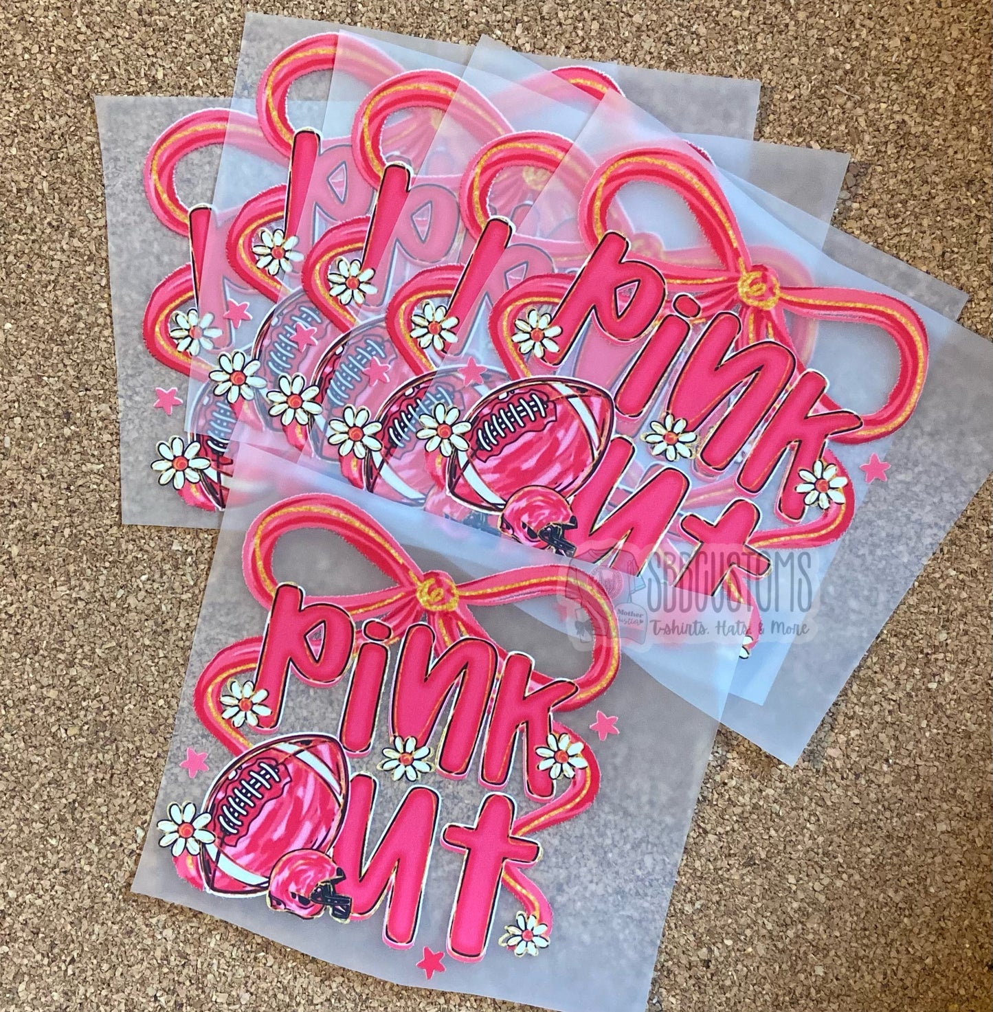 Pink Out Football DTF Trucker Hat Patch Only