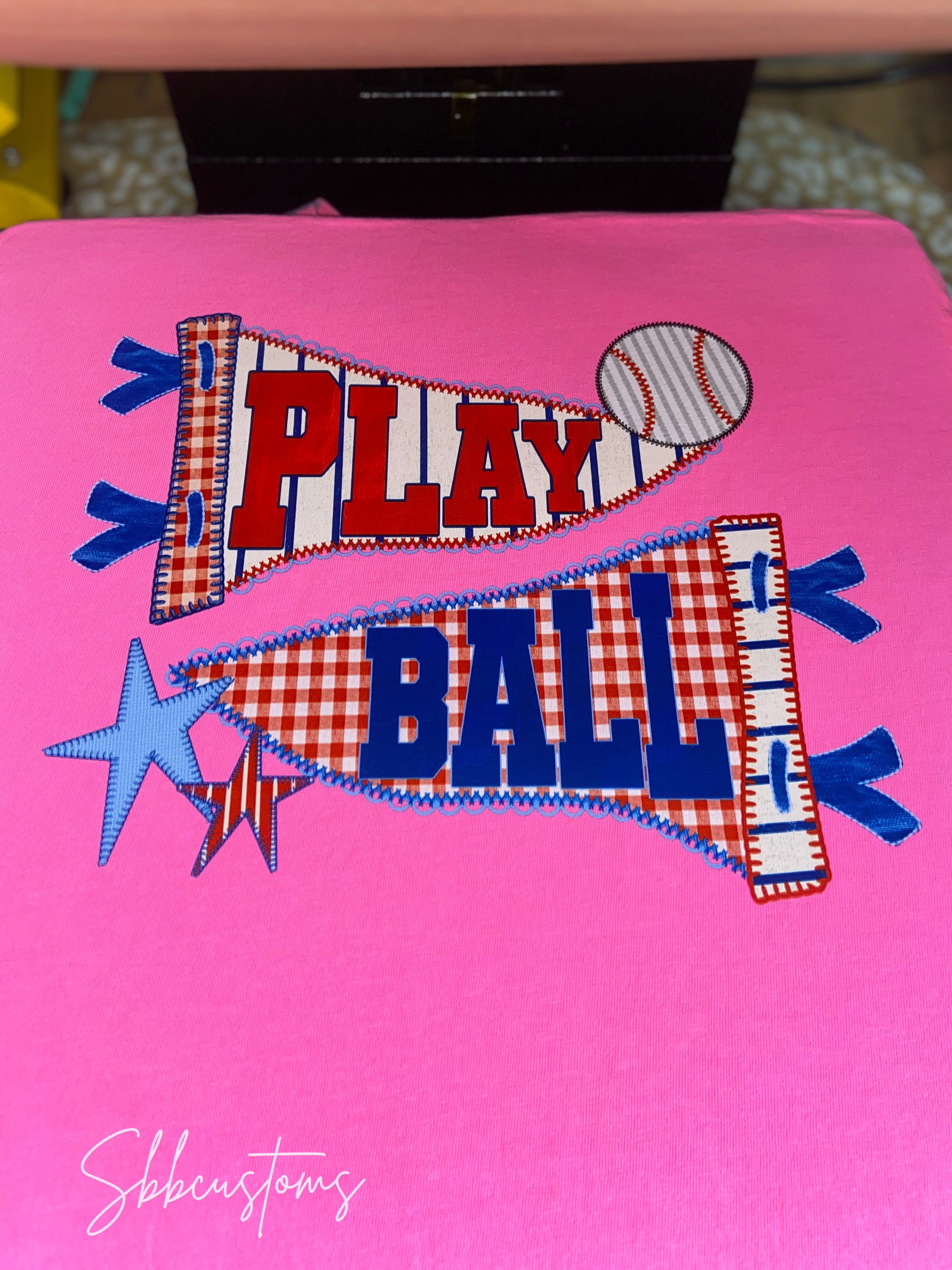 Play Ball Pendant Flags Adult Top