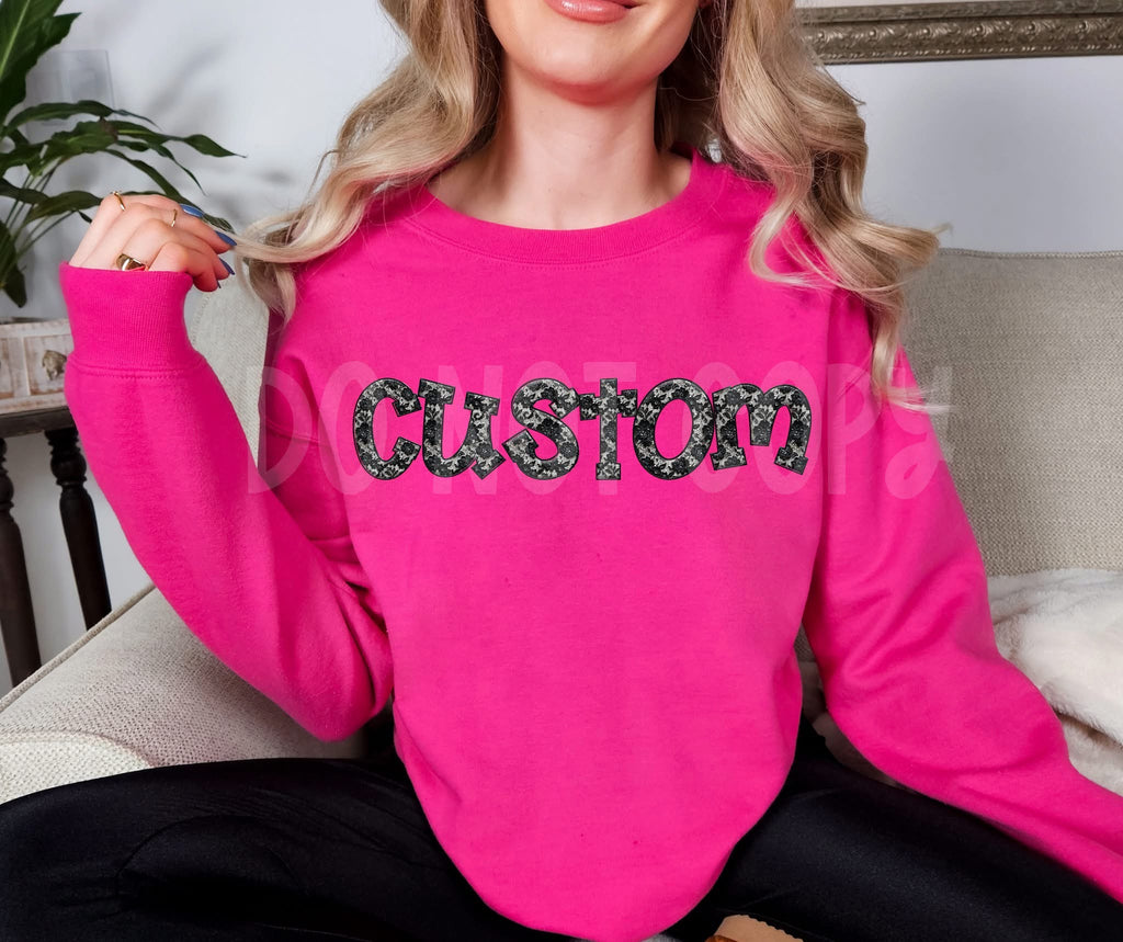 Black Cheetah Custom Name Sweatshirt