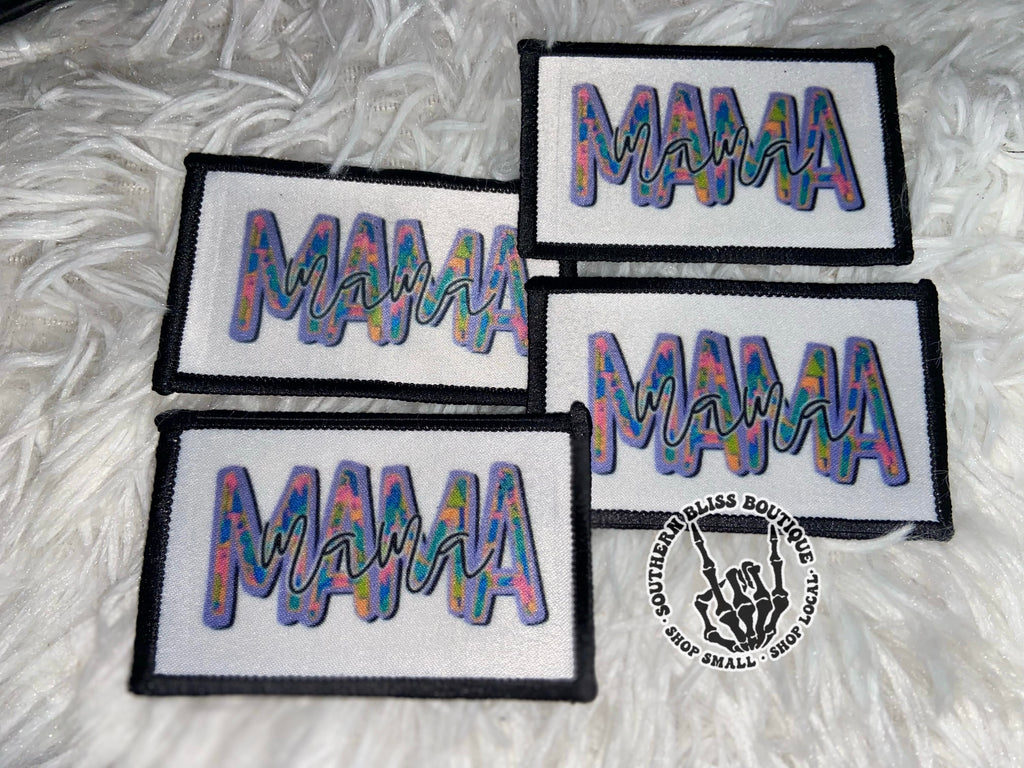 Mama Purple Pastel Trucker Hat Iron On Patch Only