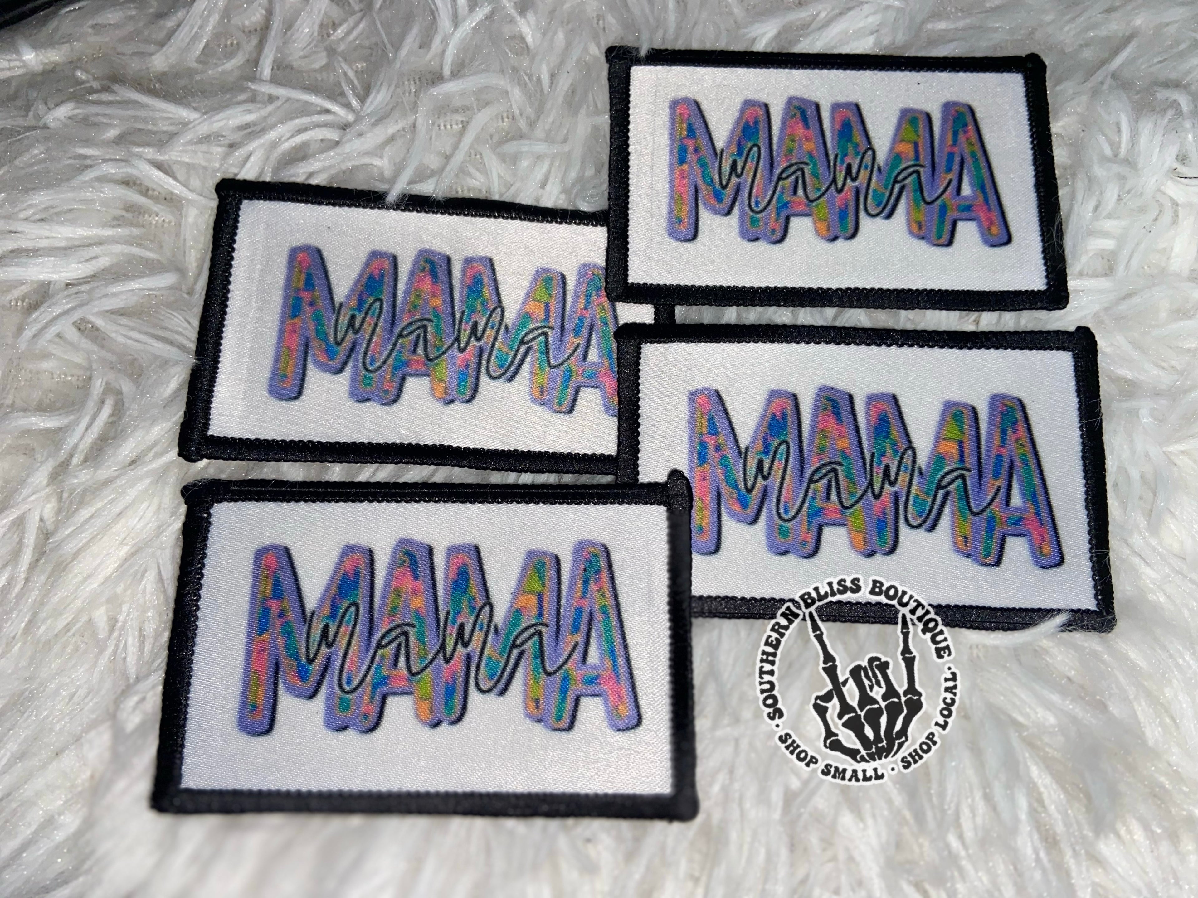 Mama Purple Pastel Trucker Hat Iron On Patch Only