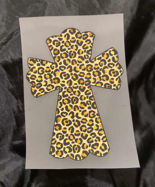 Lepard Cross DTF Trucker Hat Patch Only