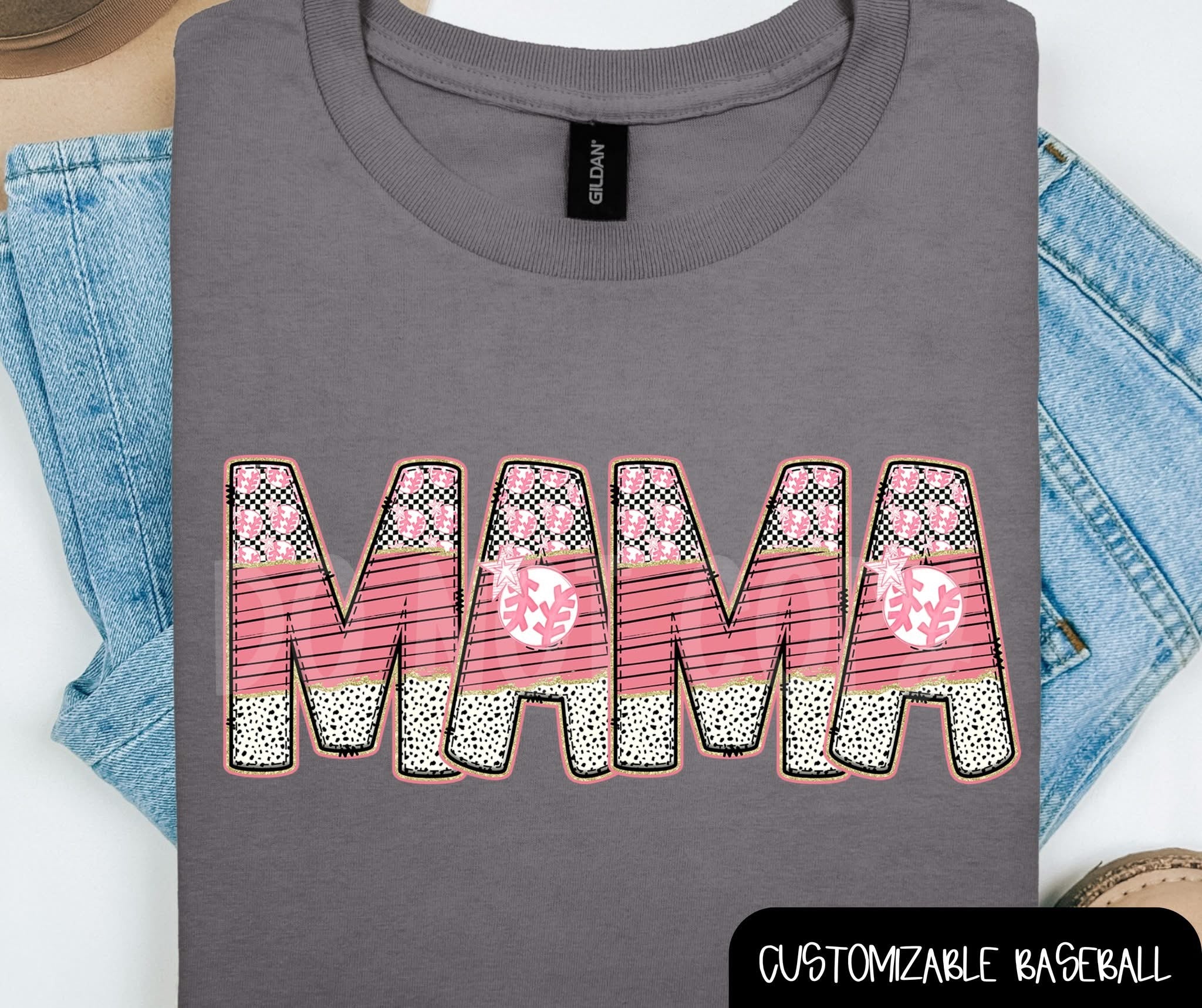 Custom Pink Sport Name Comfort Color T-Shirt