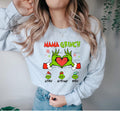 Mama’s Christmas Heart Hand & Custom Names Comfort Color T-Shirt