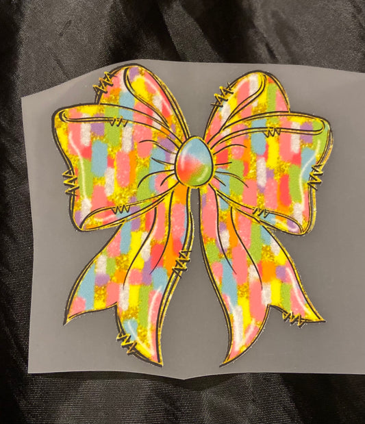 Bright Brushstroke Bow DTF Trucker Hat Patch Only