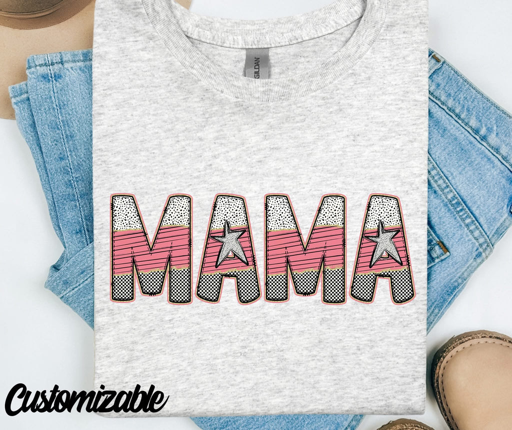 Pink Stars Custom Name Comfort Color T-Shirt