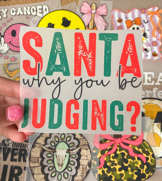Santa Judgin DTF Trucker Hat Patch Only