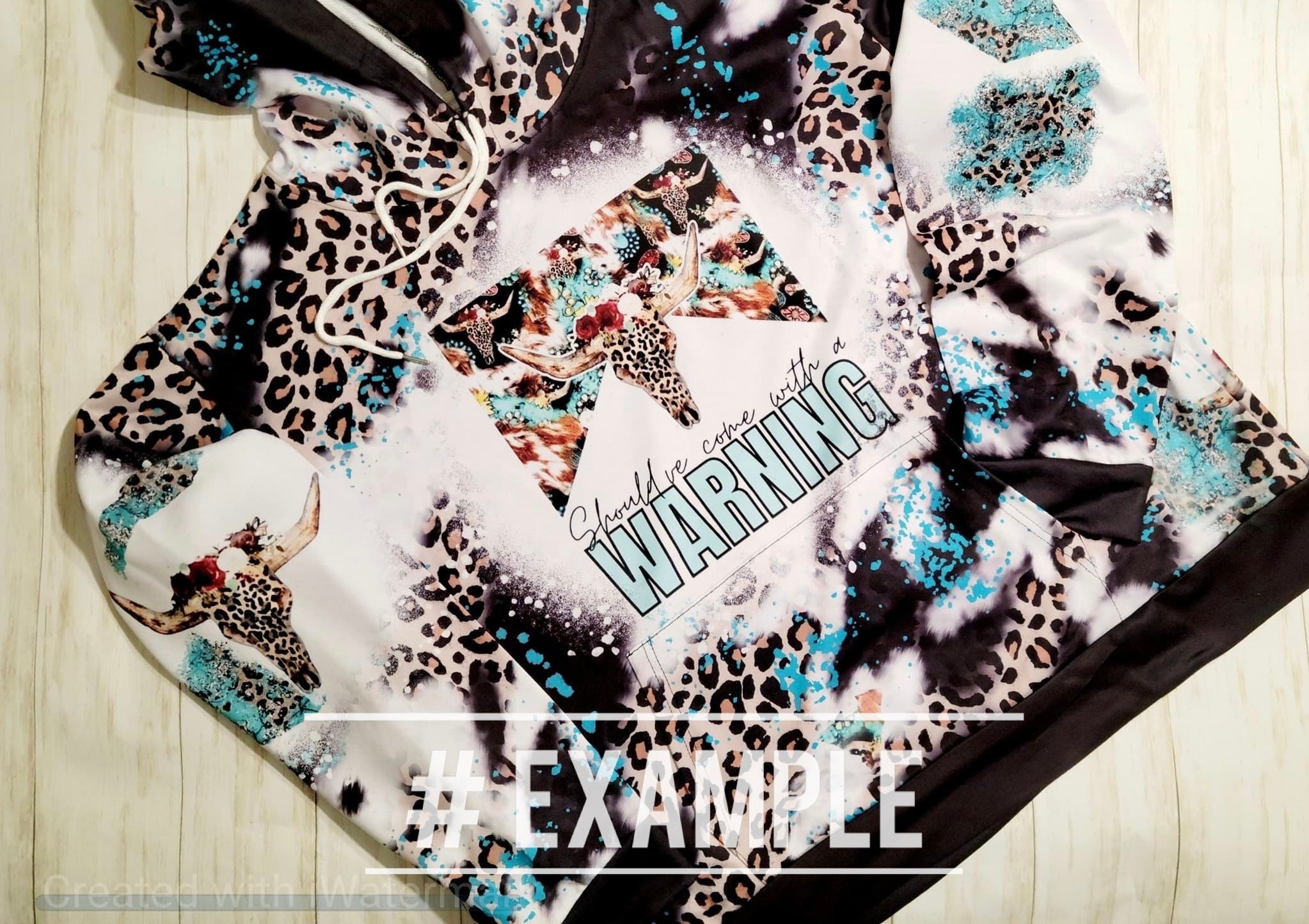 Leopard Printed Bleached Hoodies