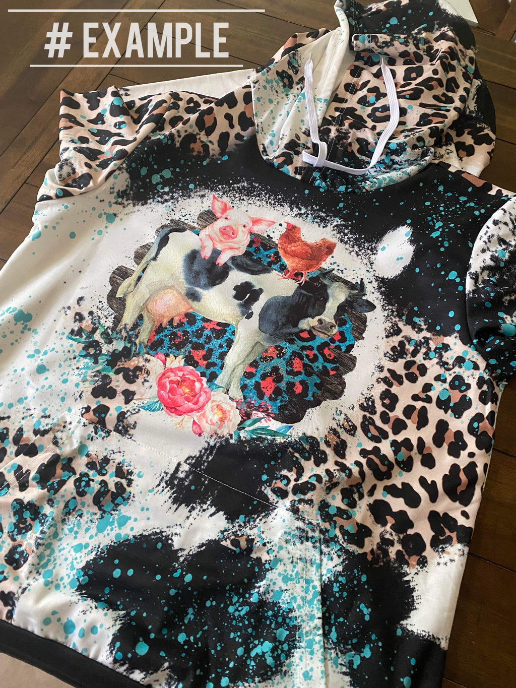 Leopard Printed Bleached Hoodies